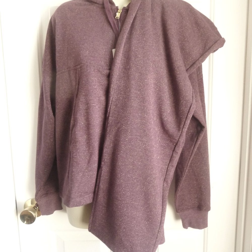 Jockey L 2 PC Set Hoodie Sweatpants Maroon Shimmer Retail $104